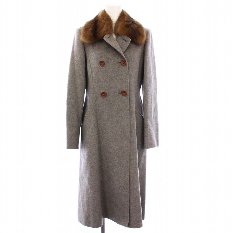 FOXEY カシミア コート フォクシー 38 グレー