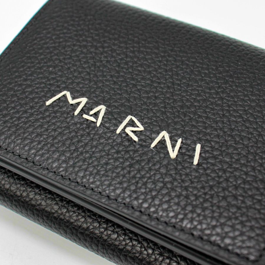 ○新品未使用 マルニ レザーウォレット 財 MARNI 新品商品】MARNI (マルニ) (PFMI0097U0 P6533)レザー製三つ折り