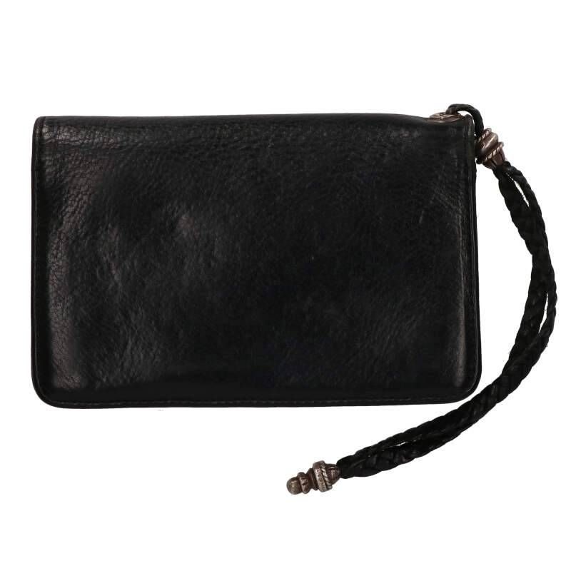 小物 CHROME HEARTS 2ZIP STRAP CHROME HEARTS 2 ZIP STRAP Cross Ball Leather Wallet Bifold