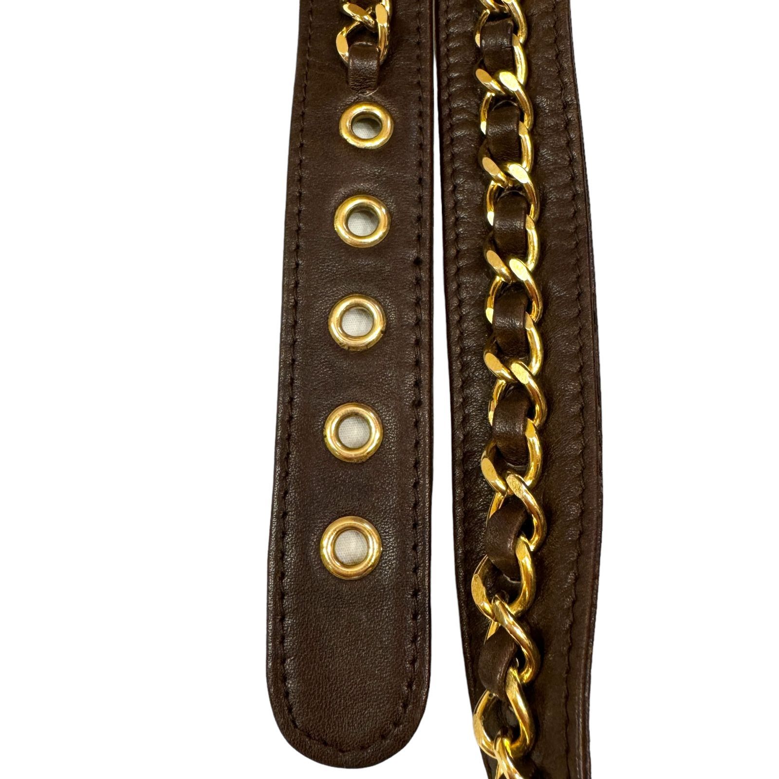 Chanel ヴィンテージ ウエストバッグ マトラッセ ブラウン ベルト