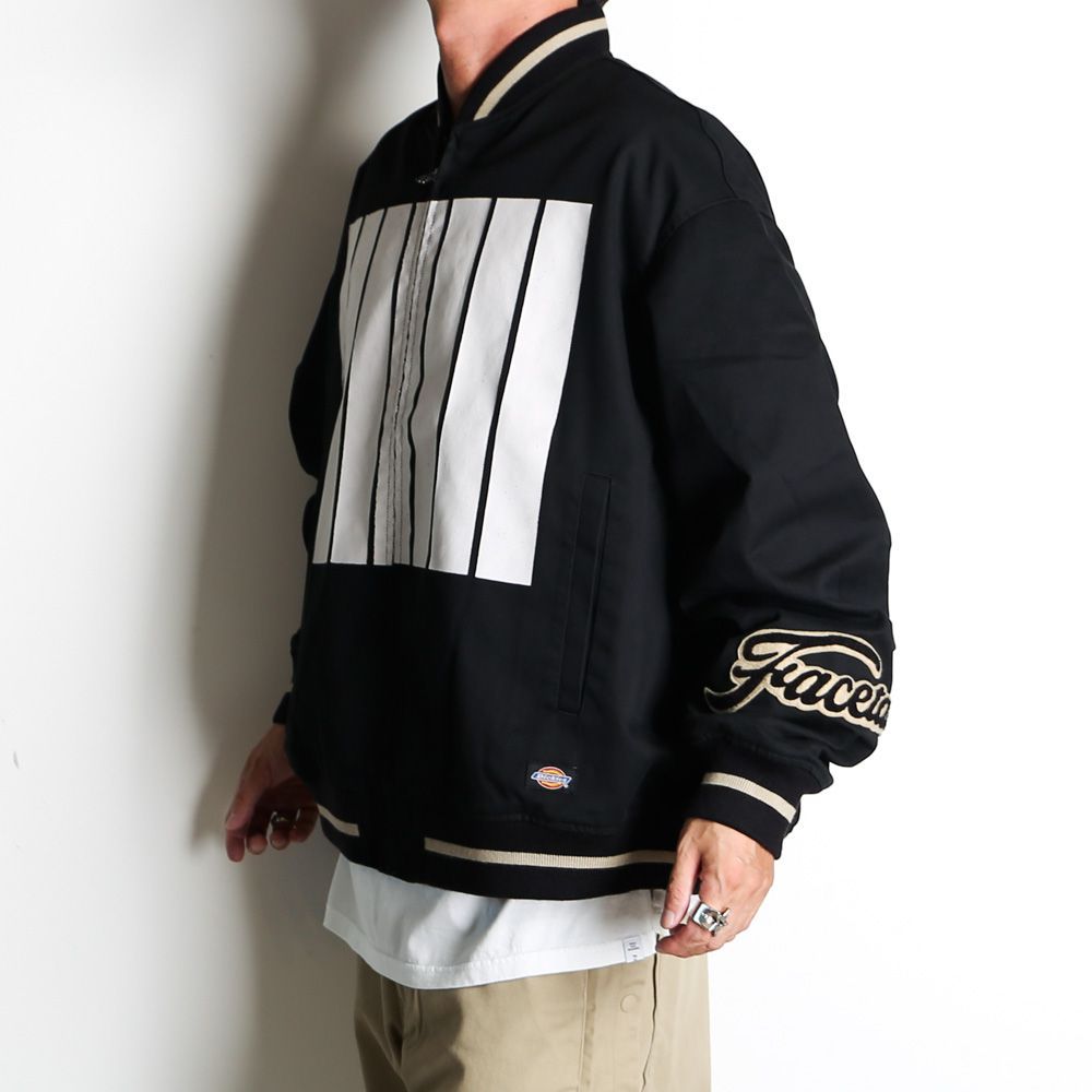 【FACETASM/ファセッタズム】× DICKIES / 7 BARS STADIUM JACKET - BLACK / スタジアムジャケット / KR-JK-M14【メンズ】【送料無料】