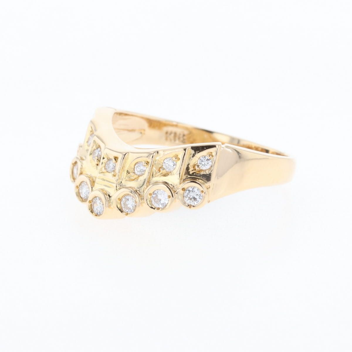 リメイク メレダイヤ デザインリング YG イエローゴールド 指輪 リング  