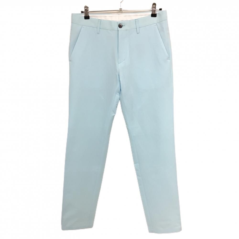 【超美品】デサントゴルフ パンツ ライトブルー シンプル ストレッチ 中田英寿 メンズ 82/L ゴルフウェア DESCENTE