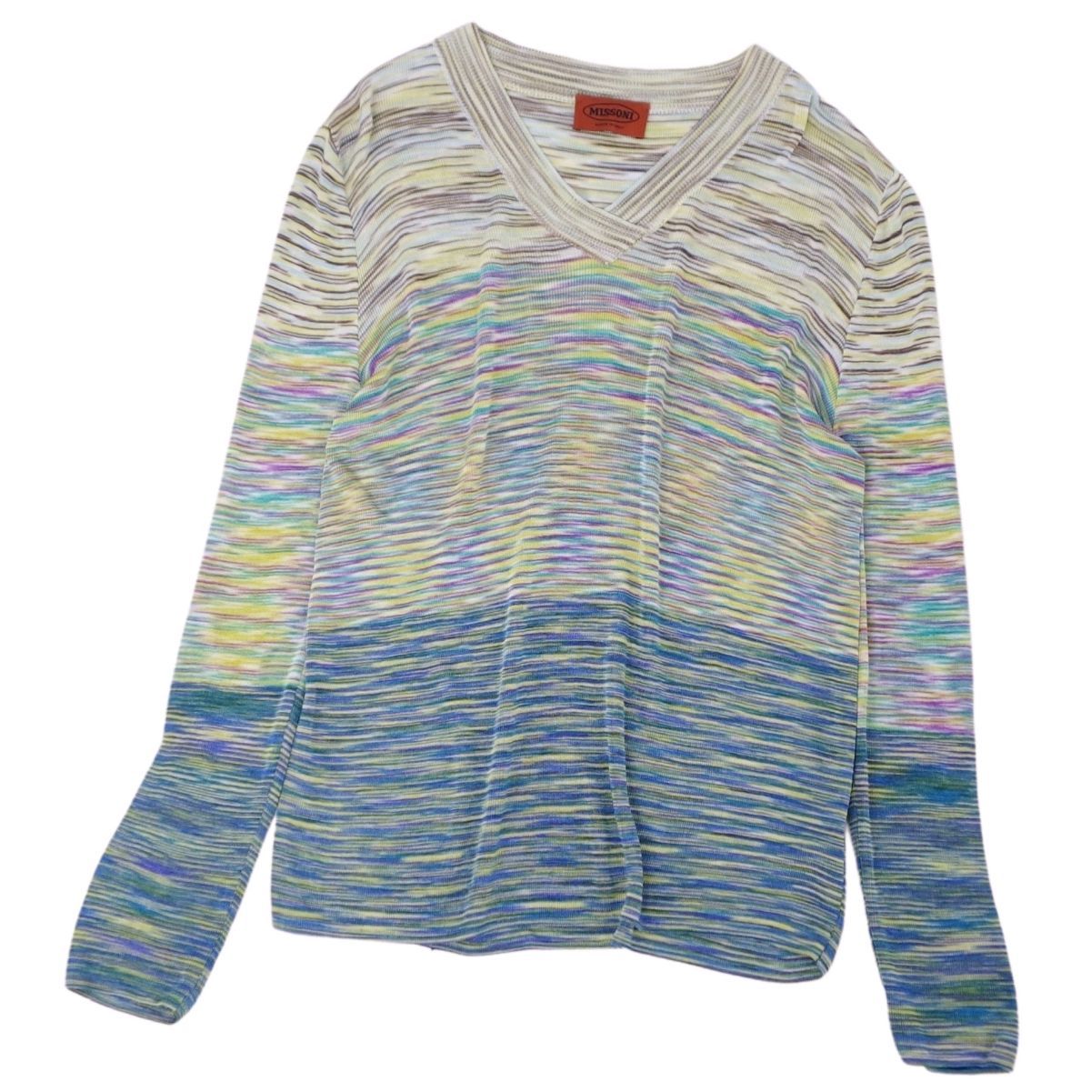 美品 ミッソーニ MISSONI ニット セーター ロングスリーブ 長袖 総柄 