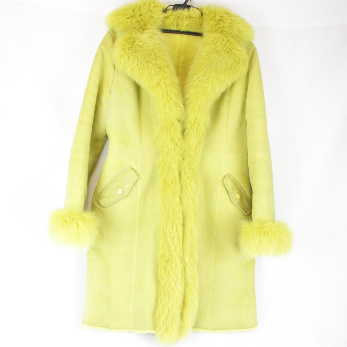 LOUIS FERAUD ルイフェロー フォックスファーコート　毛皮 USED』Louis Feraud ルイフェロー ラムスキンコート イエロー