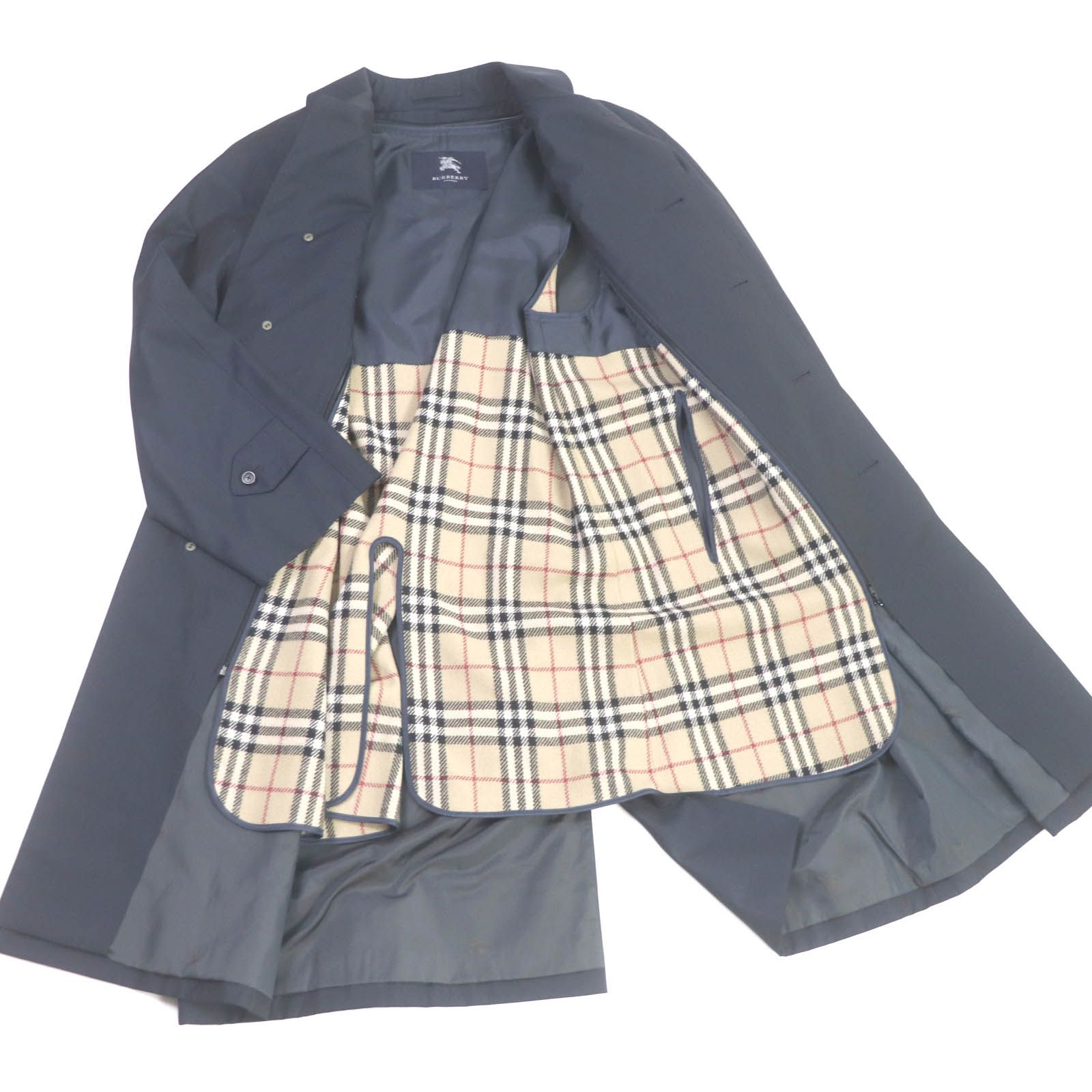 素材感極上】バーバリーロンドン ウール シルク カシミヤ ステンカラー