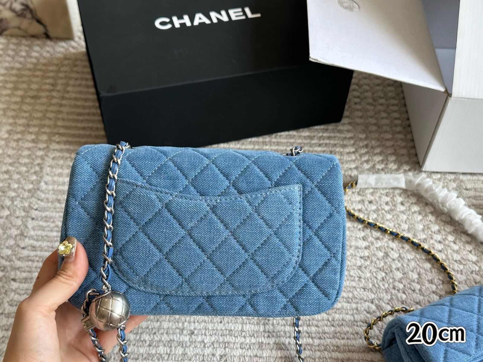 今日特価】Chanel デニム ゴールドボール クラシックフラップ