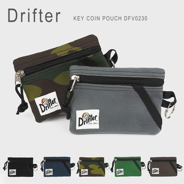 訳あり 新品未使用 ドリフター Drifter キーコインポーチ ポーチ コインケース パスケース メンズ レディース 定期入れ 小銭入れ 鍵  キーケース カードケース 財布 ブラック 黒 [230622-35]