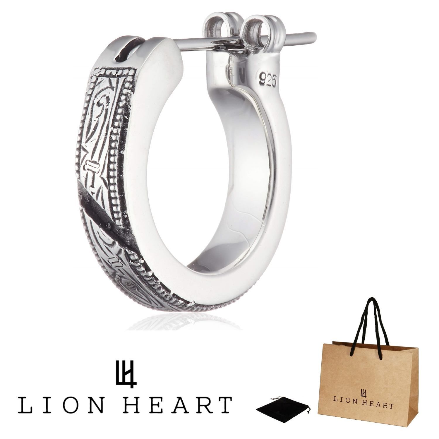ピアス ライオンハート LION HEART シングル ピアス 片耳 01EA0961SE シルバー925 SV925 クロッシングピアス シティポップ フープ ピアス メンズ シルバー 男性 ギフト プレゼント おすすめ 誕生日 お祝い 送料無料 正規品