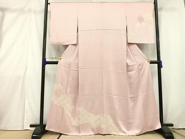 汕頭刺繍 紗綾形の地模様 上品 紋無し 付下げ 訪問着 正絹 AK-4101 平和屋着物□中国三大刺繍 汕頭刺繍 スワトウ刺繍 訪問着 絞り
