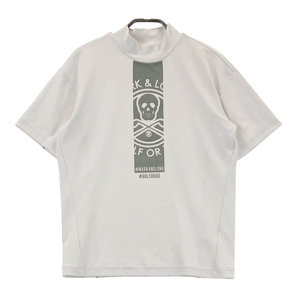 サイズ 42 MARK-LONA マークアンドロナ 半袖モックネックTシャツ ホワイト系 240101421193 ゴルフウェア レディース ストスト