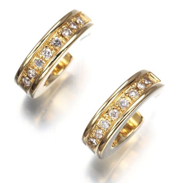 ミキモトペルリータ ピアス ダイヤ ダイヤモンド 0.05ct/0.05ct フープ  