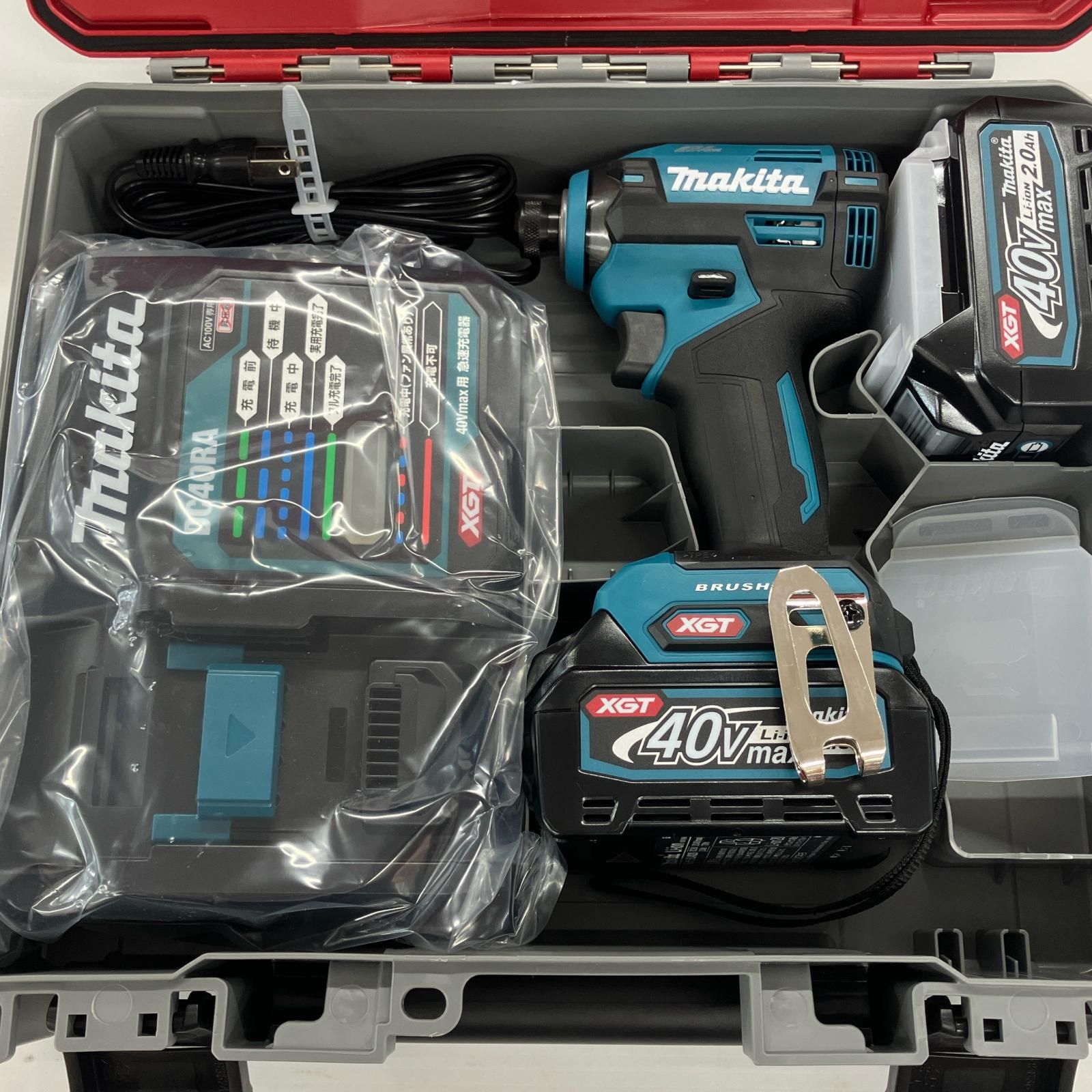 MAKITA マキタ 充電式インパクトレンチ TD003GRAX ブルー 充電器 充電池2個 ケース付 40v