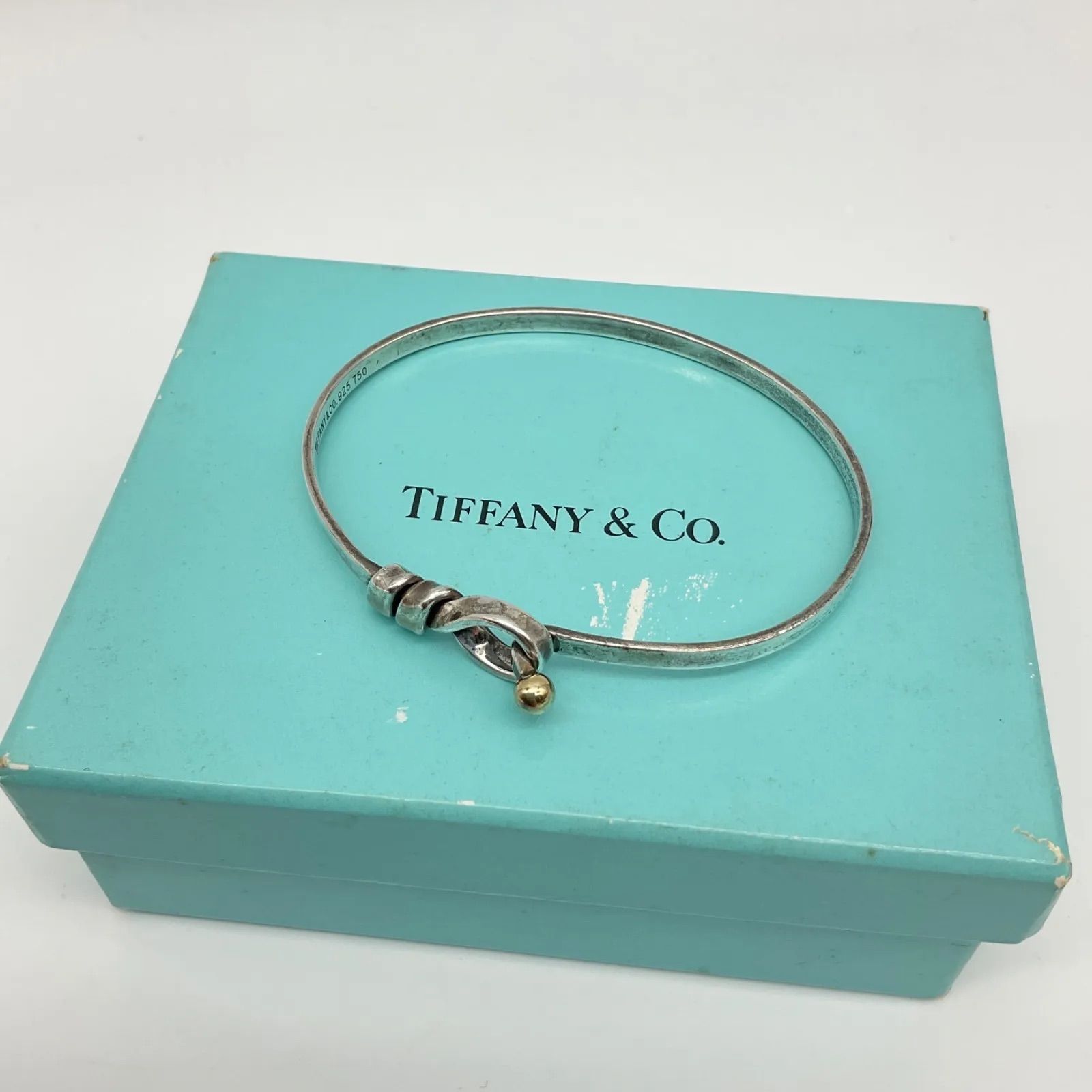 ティファニー TIFFANY ラブノット バングル SV YG コンビ ティファニー ラブノット K18 × SV925 バングル ブレスレット