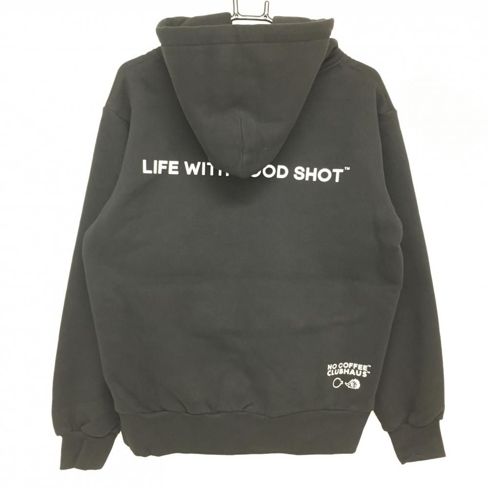 CLUBHAUS×NO COFFEE NO GOLF パーカー クラブハウス 未使用品】ノーコーヒー×クラブハウス パーカー 黒×白 NO GOLF 裏起毛