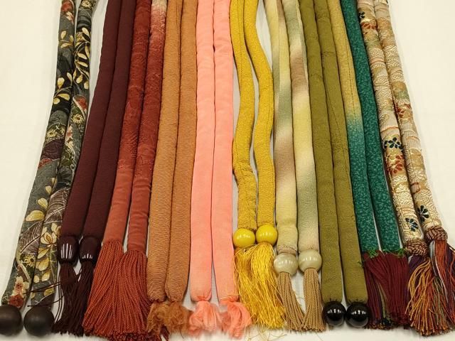 平和屋着物●和装小物 上質な帯締め10本セット 丸ぐけ 暈し 金糸 切り房 撚り房 AABB7099ay