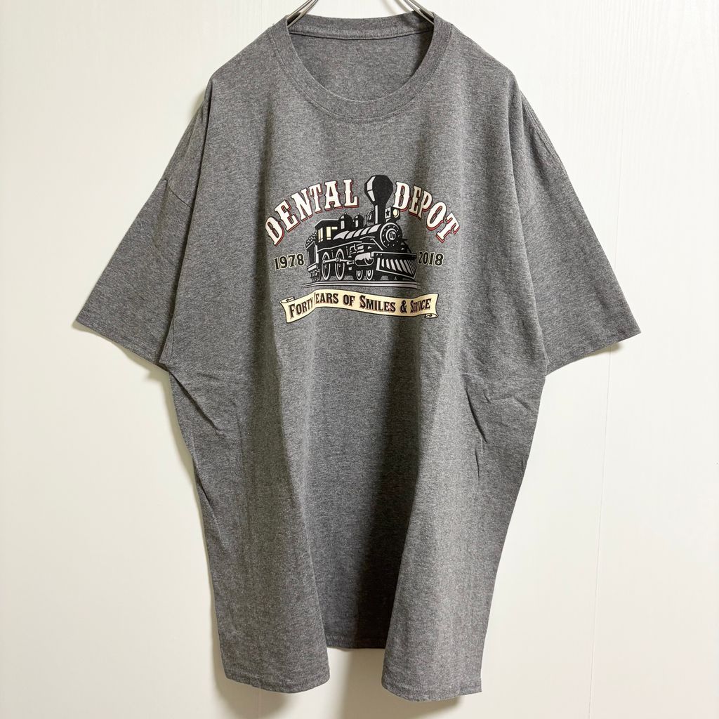 古着 used 半袖プリントTシャツ 機関車 電車 クルーネック