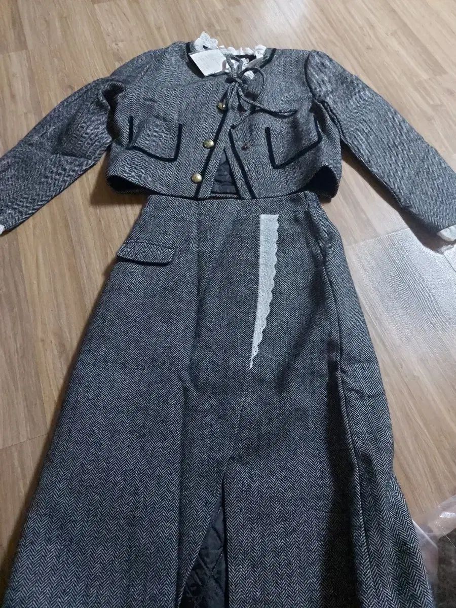 ヘリンボーン ツイード セットアップ セット MAAHADDERANG_COM