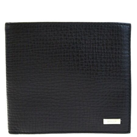 【中古】 超美品 バリー BALLY 二つ折り 札入れ 財布 ブラック レザー 02EG016