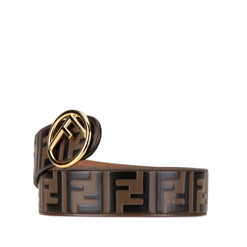フェンディ ズッカ ベルト 80/32 ブラウン PVC レディース FENDI