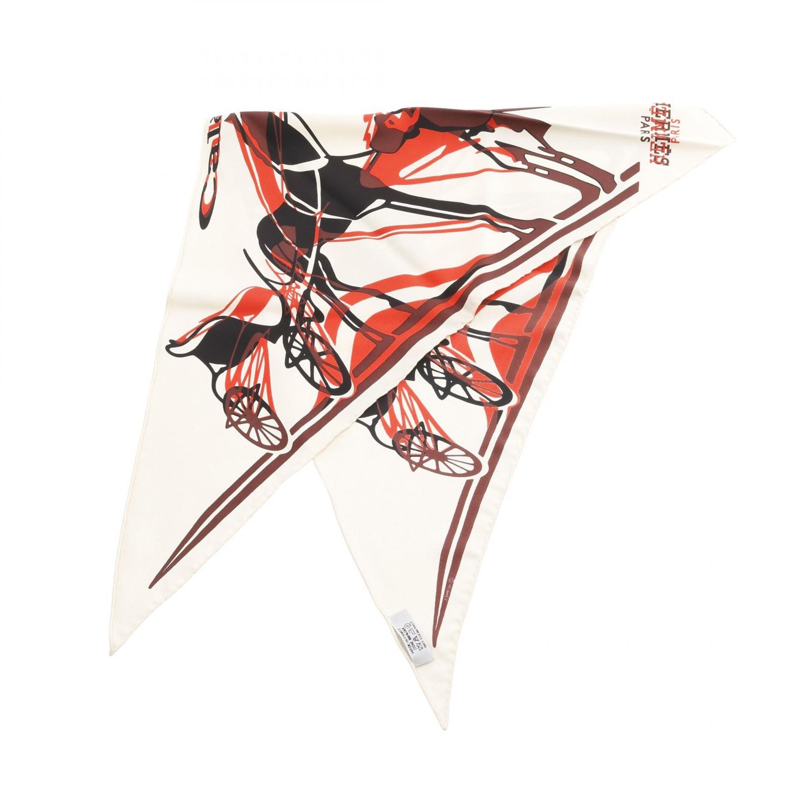 HERMESエルメス ポワントゥ CALECHE ELASTIQUE スカーフ エルメス HERMES スカーフ ポワントゥ CALECHE ELASTIQUE ホワイト