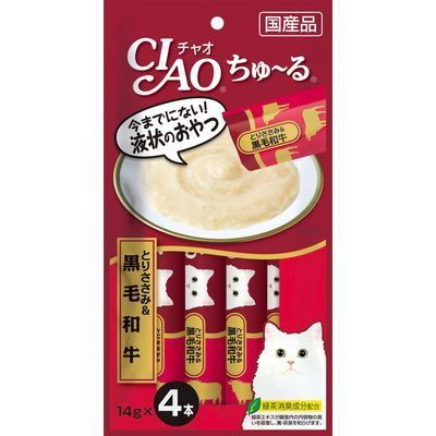 いなば CIAO ちゅーる とりささみ-黒毛和牛 14g×4本入り 1ケース48袋