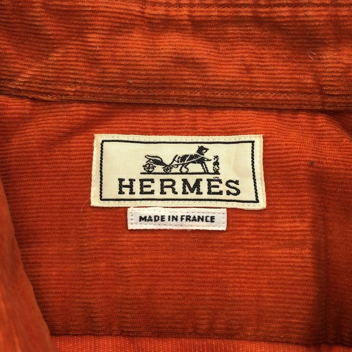 HERMES (エルメス) Vintageコーデュロイシャツ メンズ オレンジ