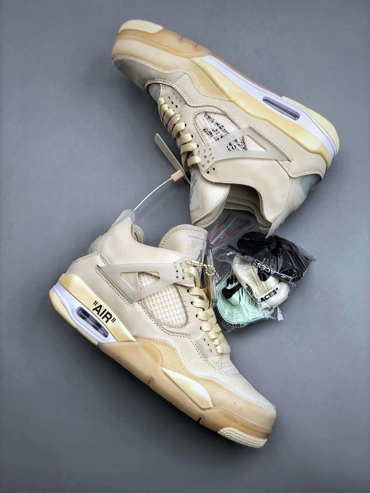 OFF-WHITE × NIKE WMNS AIR JORDAN 4 SP SAIL/MUSLIN-WHITE-BLACK - メルカリ