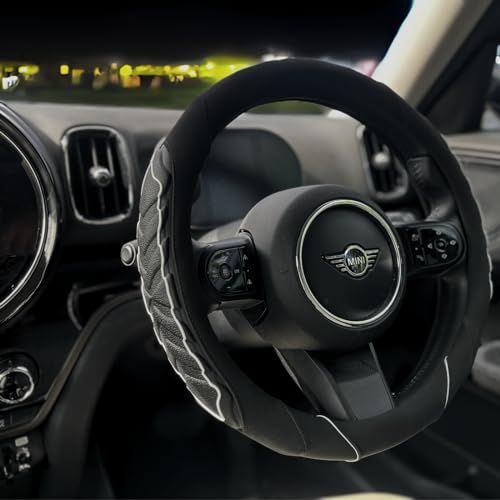 ホワイト The ZERO 車 ハンドルカバー ステアリングカバー 事故防止 滑らない 高級 ギフト プレゼント用 ゼロ (ホワイト)