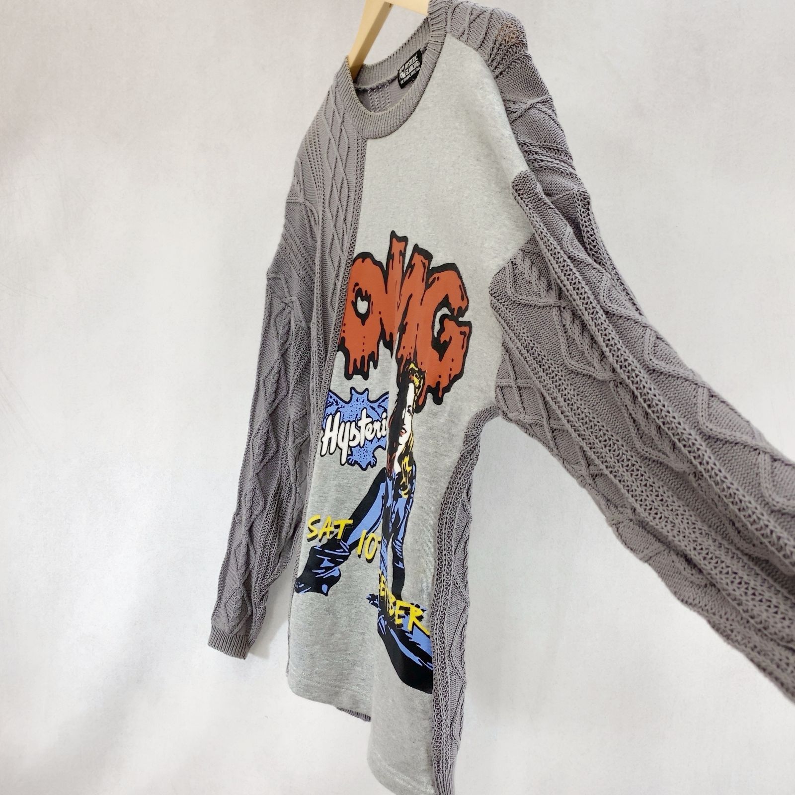 【新品】HYSTERICS ヒステリックス　ニット　アウター 希少 HYSTERIC GLAMOUR ヒステリックグラマー 切替 プルオーバー 長袖