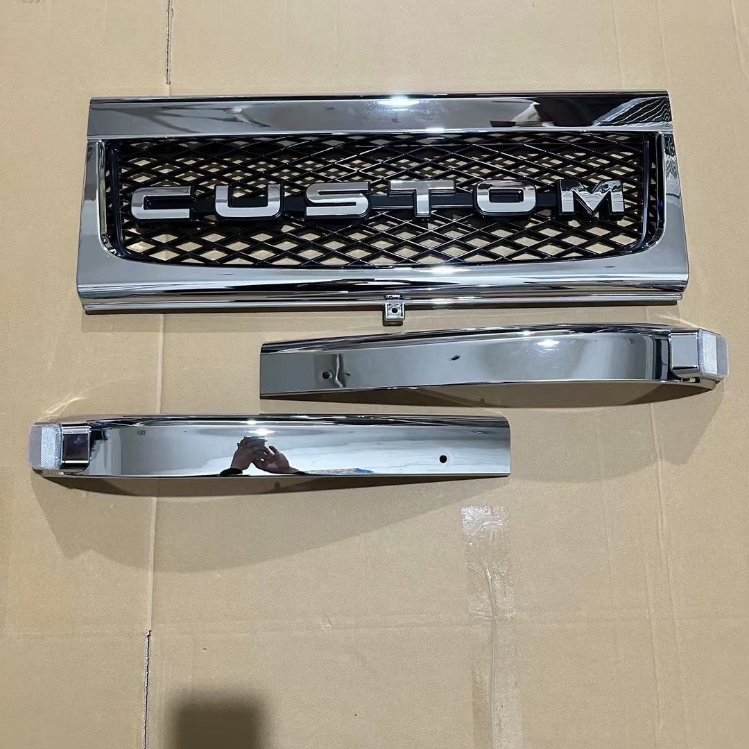 NEWキャンター 後期 標準キャブ H11.5〜H14.6対応 メッキ フロントグリル 3分割タイプ クローム仕上げ 外装 ドレスアップ パーツ