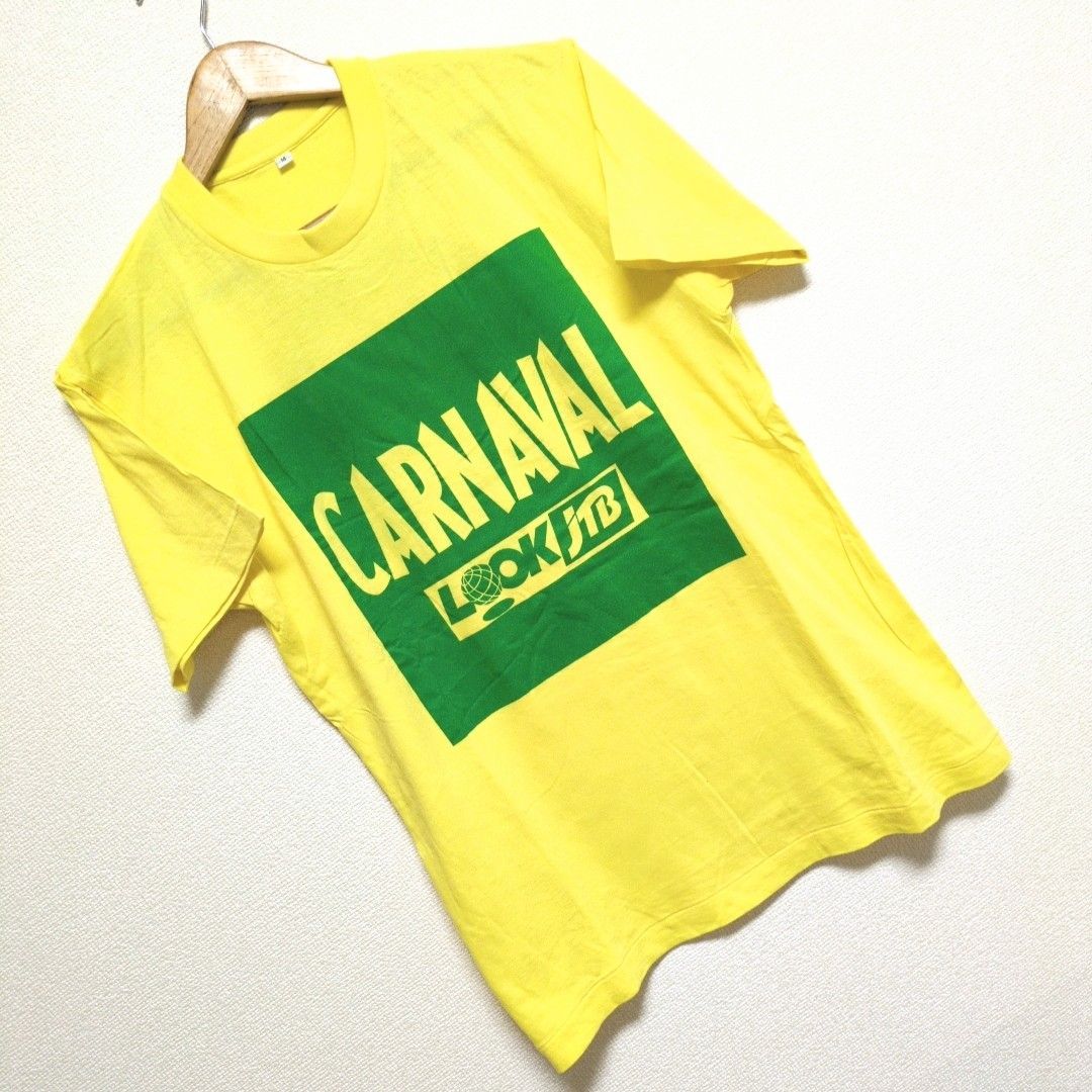 w^)b CARNAVAL カルナバル 半袖 Tシャツ 黄色 イエロー 緑 グリーン 綿100% Look JTB 古着 重ね着 シンプル 祭  GOSTO DE FESTA ラフ ラクチン 着回し 紳士 メンズ サイズM - メルカリ