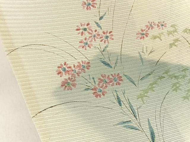 平和屋着物＊夏物 小紋 絽 手描き 秋草文 正絹 逸品 未使用