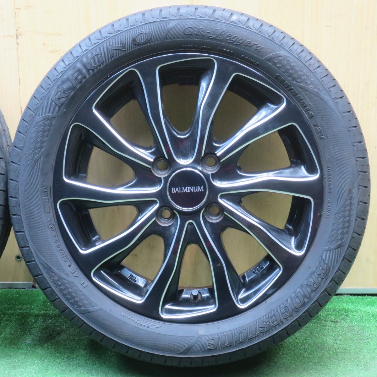 キレイ 23年 165 55R14 ブリヂストン レグノ GR-Leggera BALMINUM バルミナ 軽サイズ 14インチ PCD100 4H 5092602NJノ FFCRYSTALESIA_COM