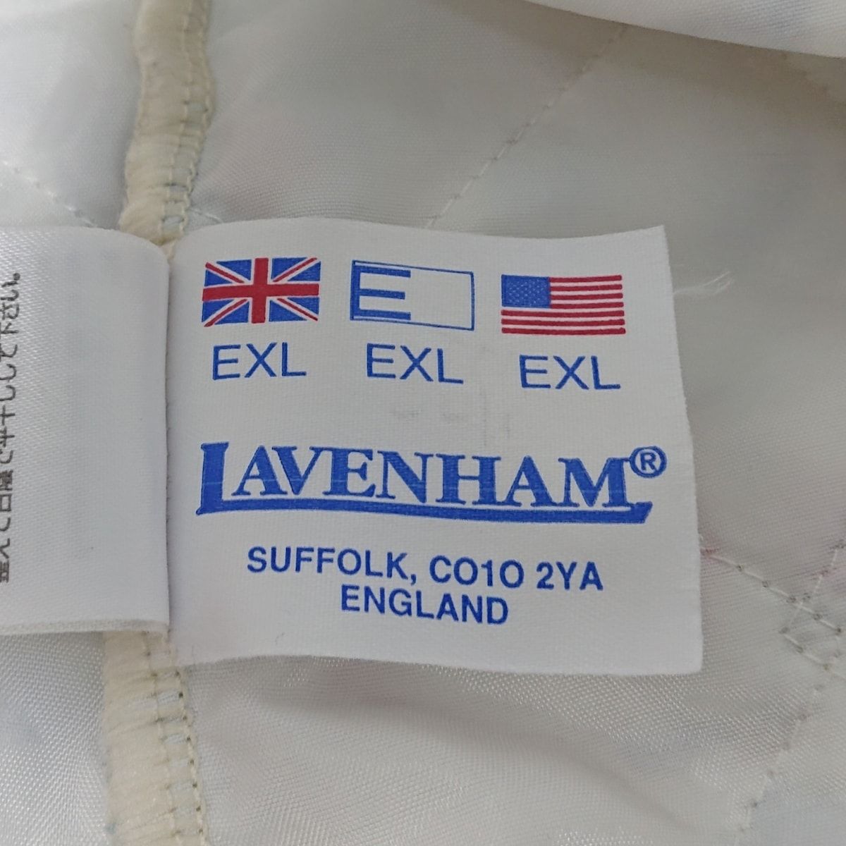 LAVENHAM(ラベンハム) トートバッグ - 白×ブルーグレー×マルチ 2way コットン×ポリエステル