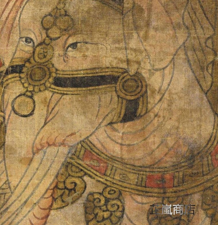 敦煌壁画 莫高窟 文殊菩薩騎象図 仏画 仏像 縦幅 文殊菩薩像