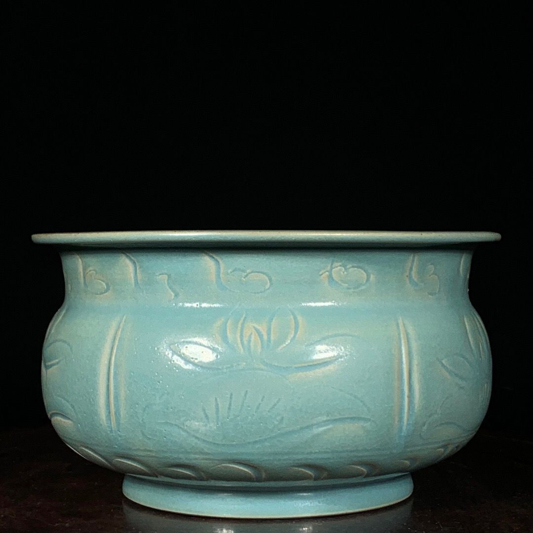 旧家蔵出し 宋 汝窯 包口 花卉紋尊 古陶瓷器 陶芸 造型精美 古美術品 収集家