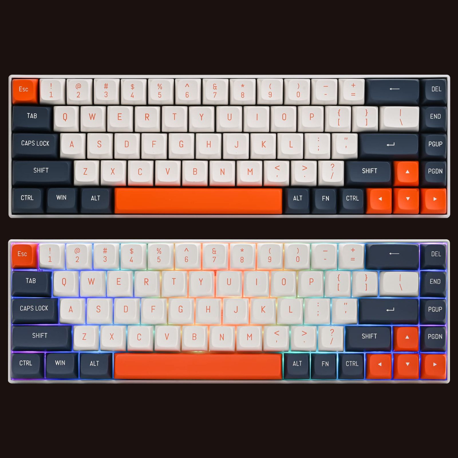 【フォロー割】orange CSAカスタムキーキャップ、160キーダブルショットキーキャップセットはCherry/Gateron MXスイッチ60%/64/GK61ゲーミングメカニカルキーボード用 - | Enter CSAカスタムキーキャップ、160キー orange ダブルショットキー