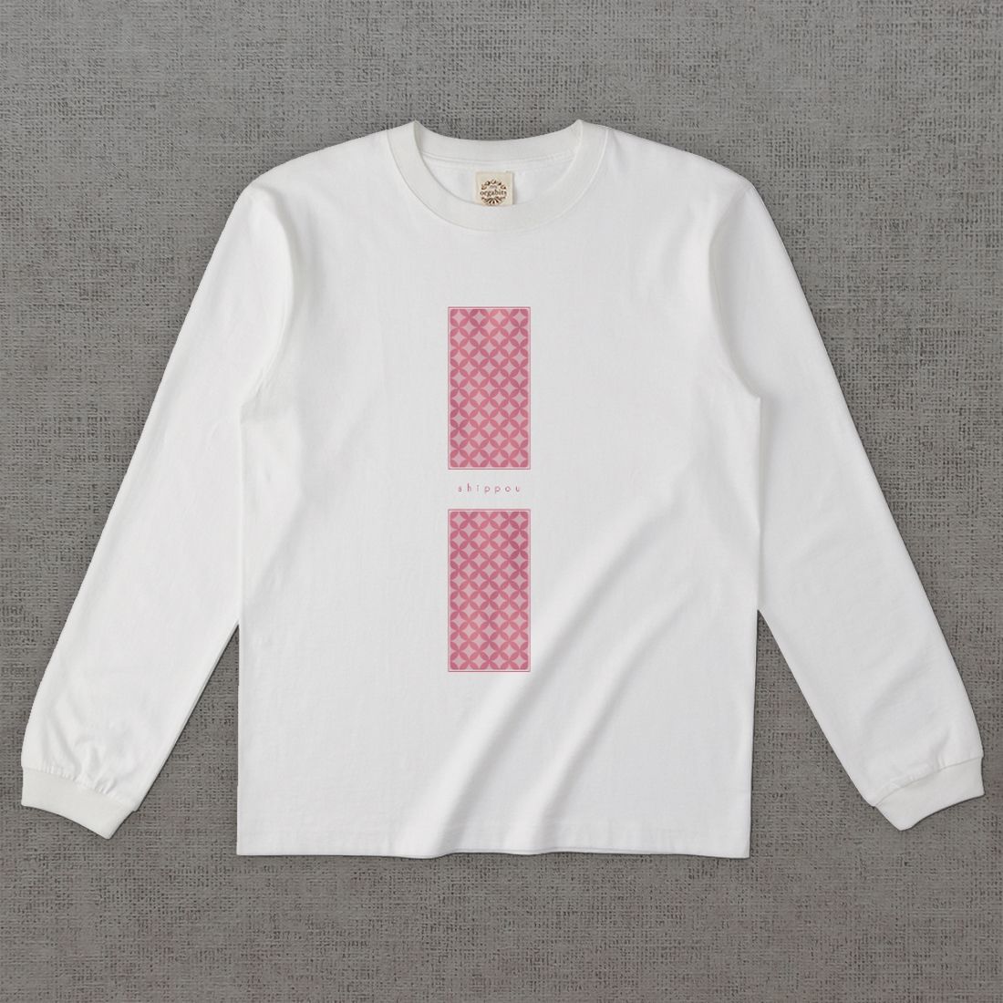 和柄長袖Tシャツ　七宝 -彩・角-［長袖］