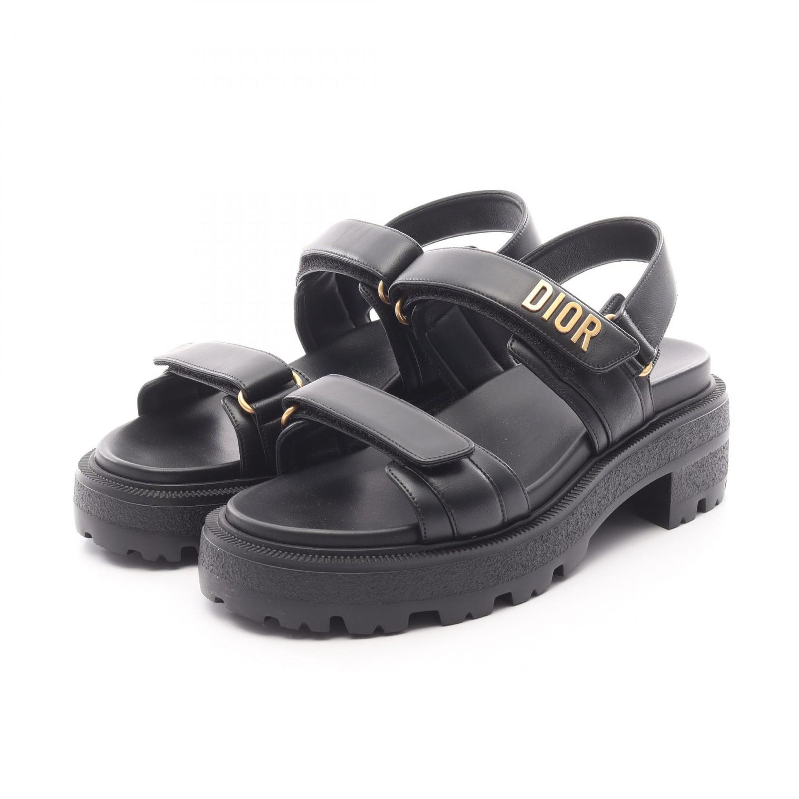 ディオール Dior サンダル DIORACT プラットフォーム KCO016LAB90039 ブラック レザー サンダル レディース
