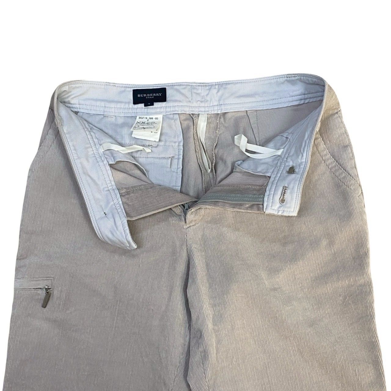 BURBERRY GOLF バーバリー GOLF コーデュロイ パンツ 9サイズ ボトムス レディース ライトグレー 34-11 DECORATOM_COM_BR