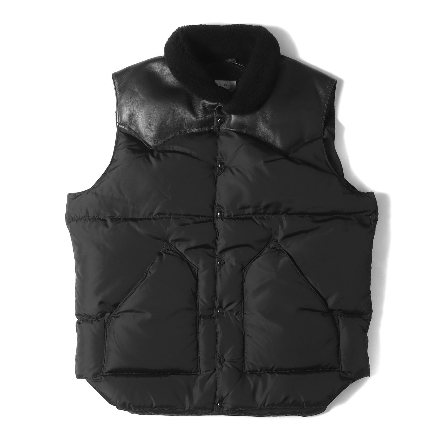 Rocky Mountain Featherbed レザーヨーク ダウンベスト メンズ Rocky Mountain Featherbed レザーヨーク ダウンベスト
