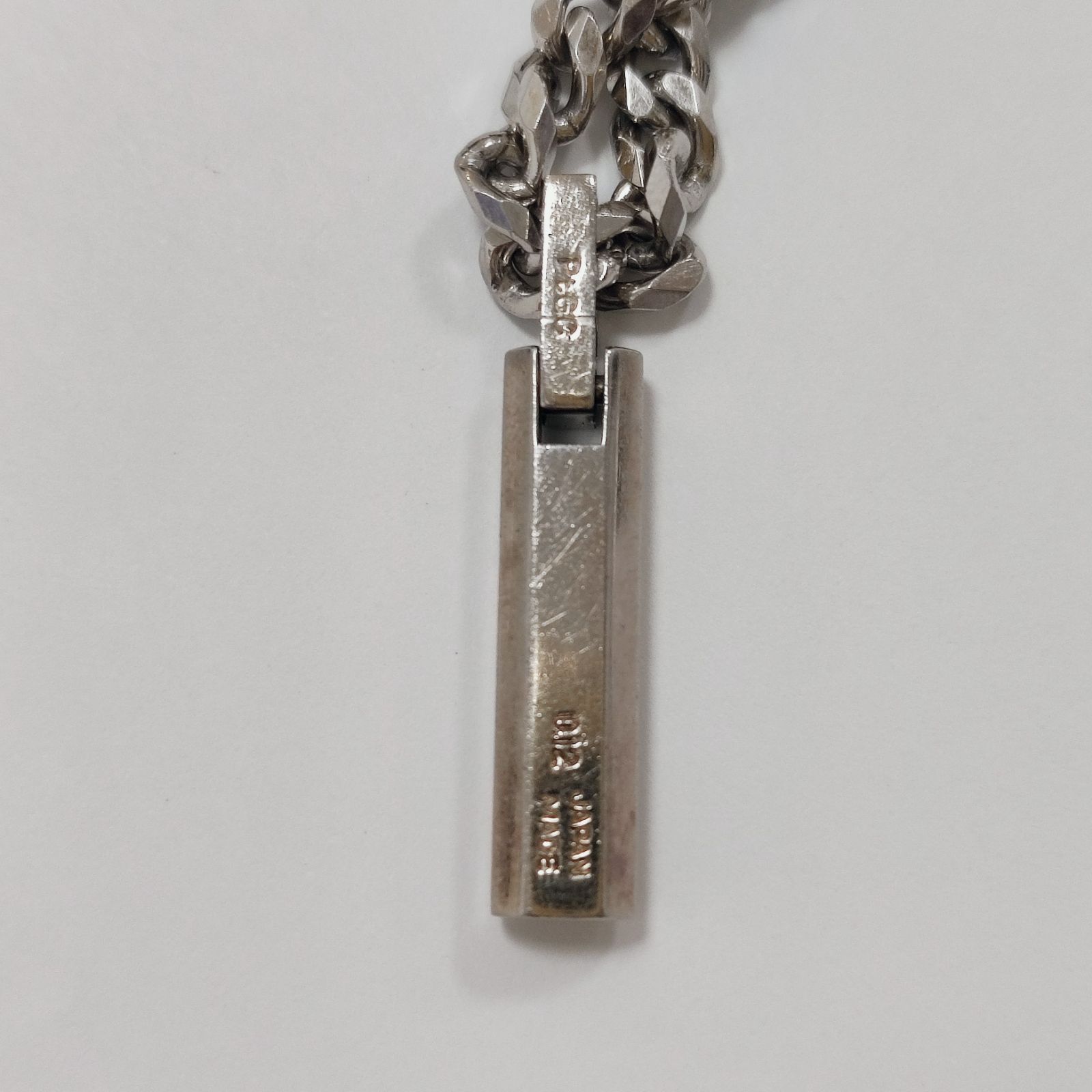 6Pダイヤ 0.12ct PtGC 喜平ネックレス バータグ ペンダント ネックレス 