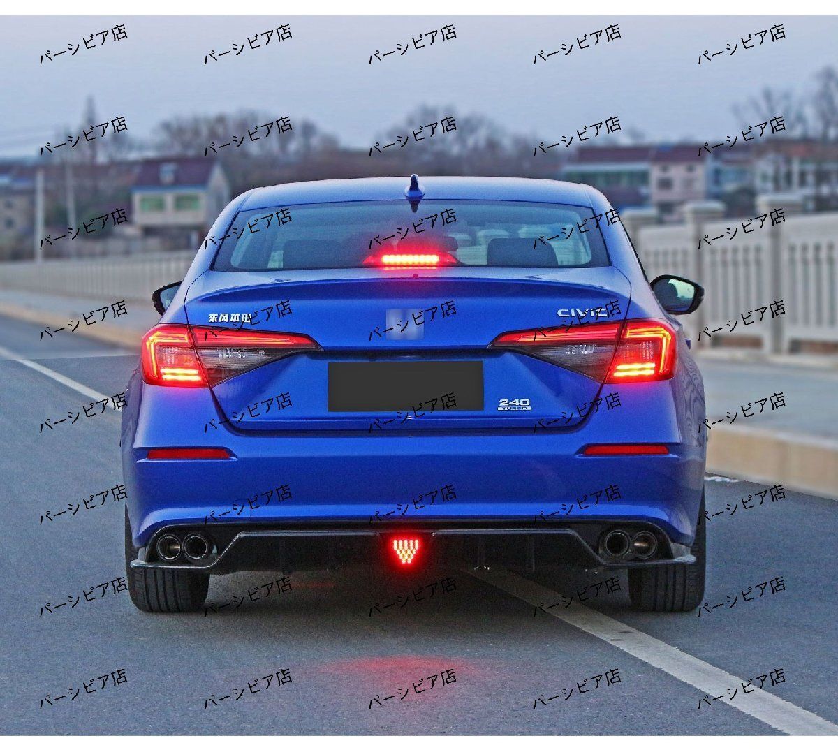 ホンダ シビック FE180 式対応 エアロキット 四本出し対応 リアディフューザー-フロントリップセット カーボン調 外装パー