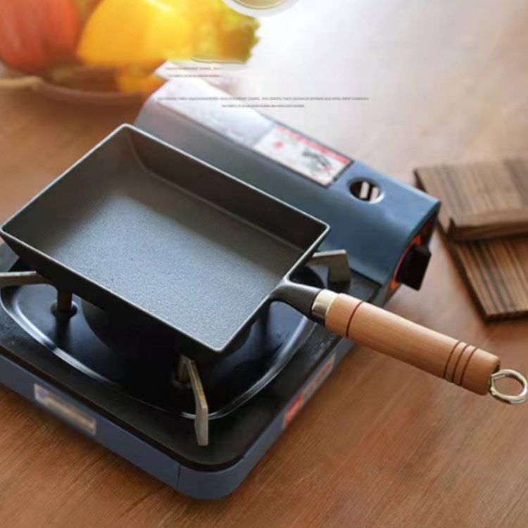 卵焼き器 木蓋 セット 鉄器 鋳物 玉子焼き器 フライパン エッグパン 角