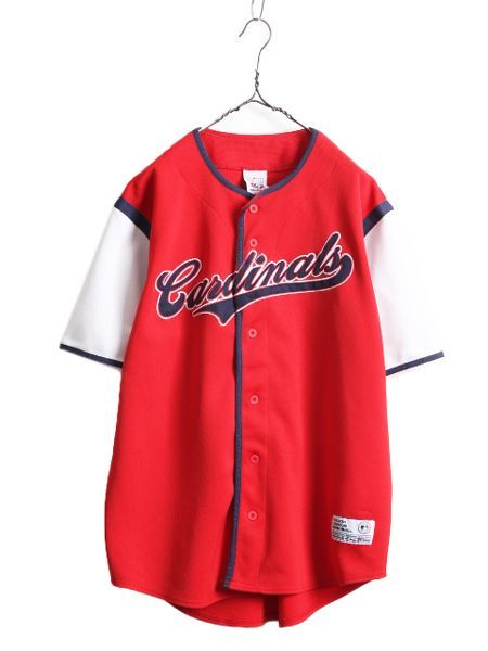 【お得なクーポン配布中!】 MLB オフィシャル TRUE FAN インディアンズ ベースボール シャツ メンズ L / 古着 ゲームシャツ ユニフォーム メジャーリーグ 半袖シャツ