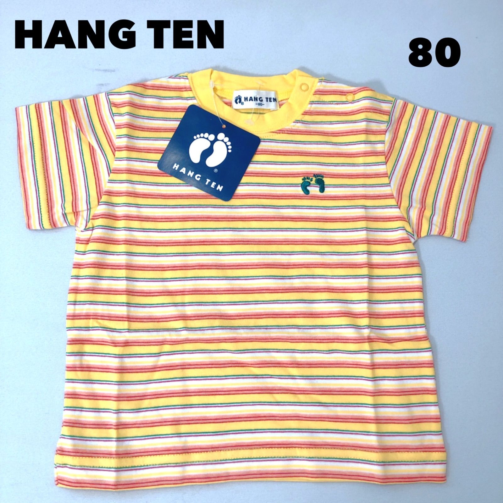 新品未使用 タグ付き HANG TEN ハンテン Tシャツ 80 ボーダー 綿100