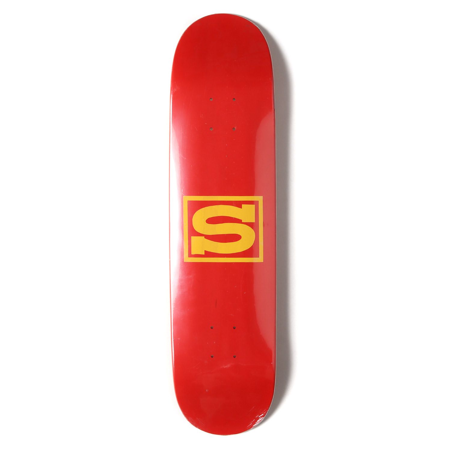 新品 STUSSY ステューシー スクエアSロゴ スケボーデッキ レッド