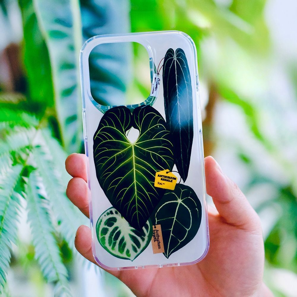 【ホワイトバージョン】熱帯植物 iphone スマホケース  観葉植物 希少 インテリア プレゼント 海外 おすすめ 人気 デザイン