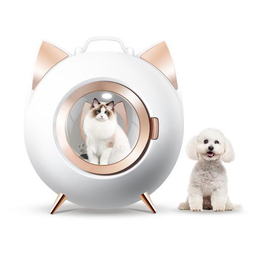 GOODMOMドライルームペット80L大容量自動乾燥ボックス猫犬兼用過熱保護20-40°C温度調節 静音性取り外し なドア付き2合1ペット乾燥ハウス